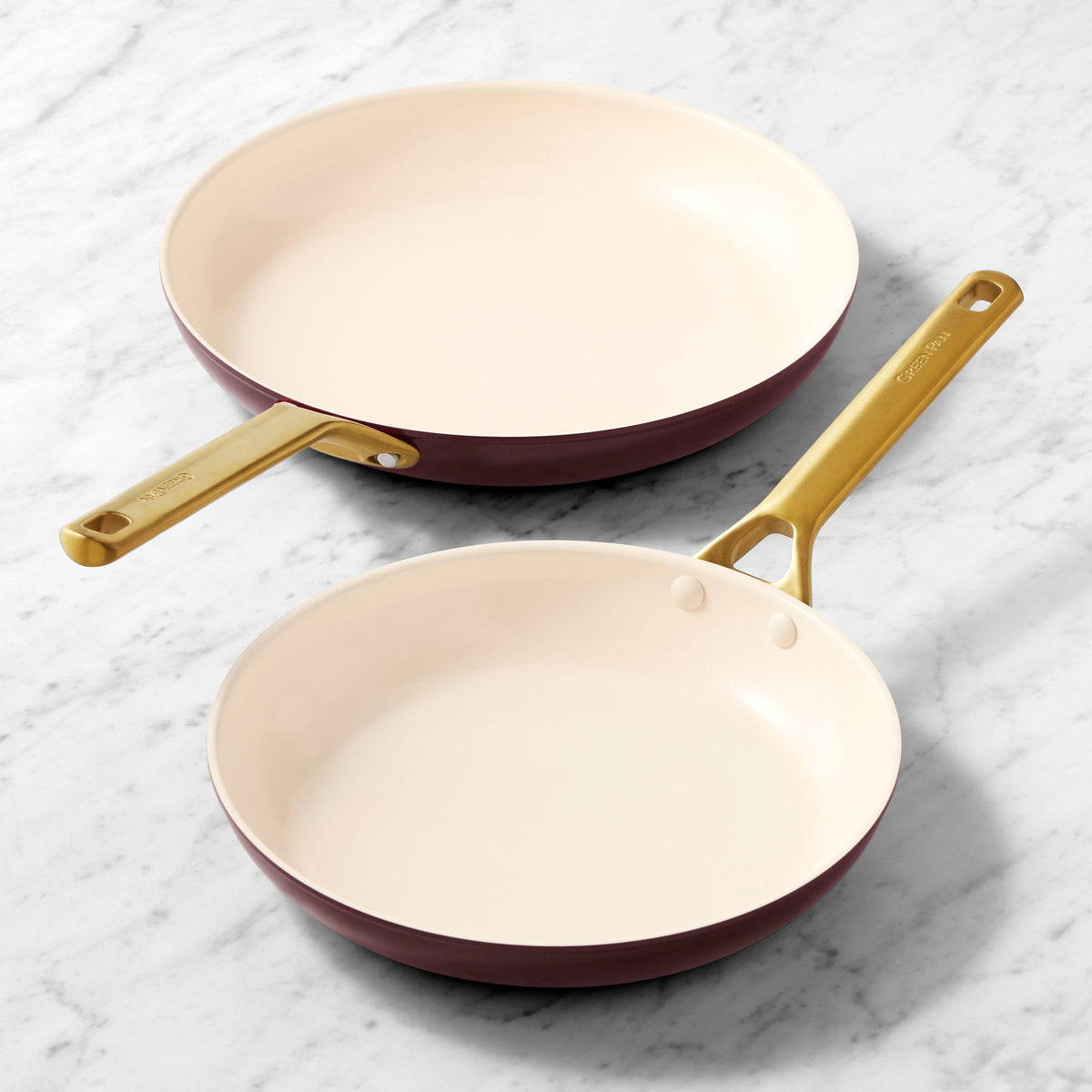 GreenPan Reserve Pro Ceramic Nonstick Fry Pan, Set of 2,Bordeaux,