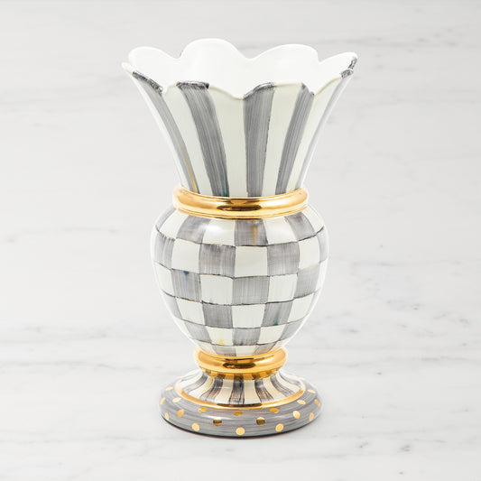 MacKenzie-Childs Sterling Check Great Vase,,WSNOADS