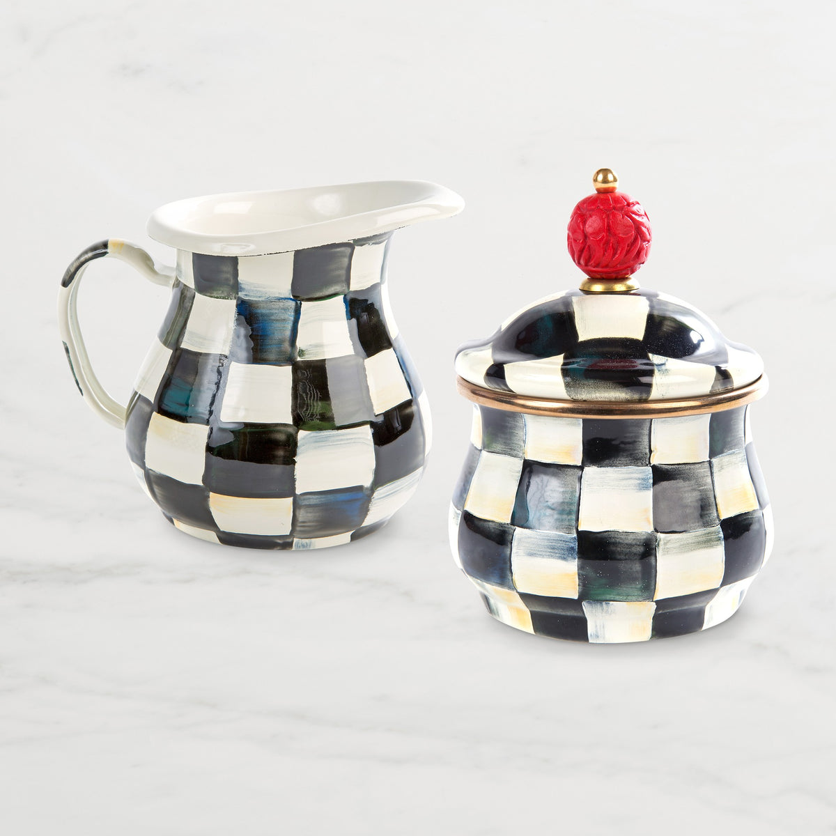 Mackenzie-Childs Courtly Check Creamer & Sugar Bowl Set,,WSNOADS