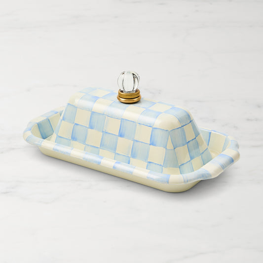 MacKenzie-Childs Sky Check Butter Box,,WSNOADS