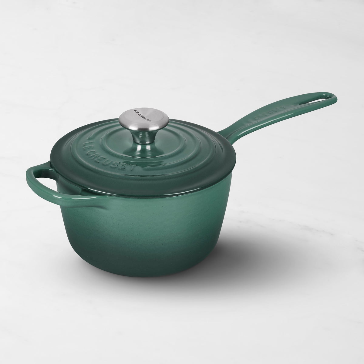 Le Creuset Signature Enameled Cast Iron Saucepan,Artichaut,1.75-Qt.