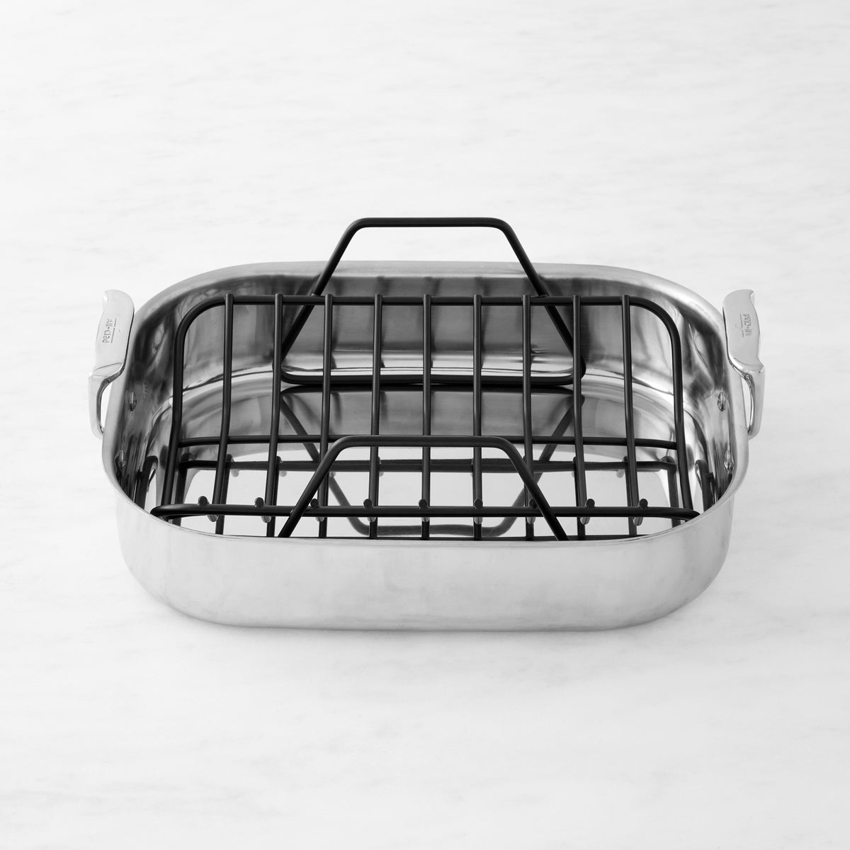 All-Clad Stainless-Steel Roasting Pan with Rack,Small Roasting Pan with Rack,