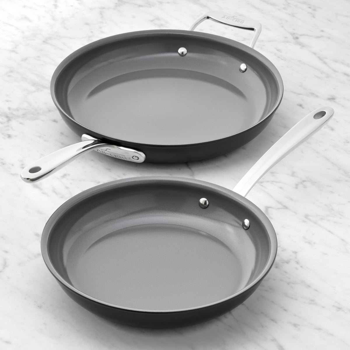 All-Clad NS Pro Ceramic Nonstick Fry Pan, Set of 2,ProCeramic Nonstick Fry Pan Set\, 10" & 12",