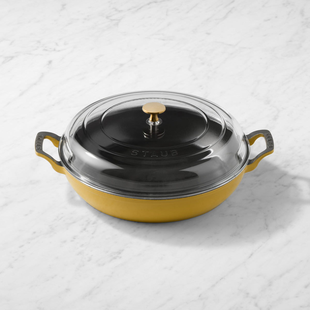 Staub Enameled Cast Iron Everything Braiser, 3.5-Qt.,Citron,