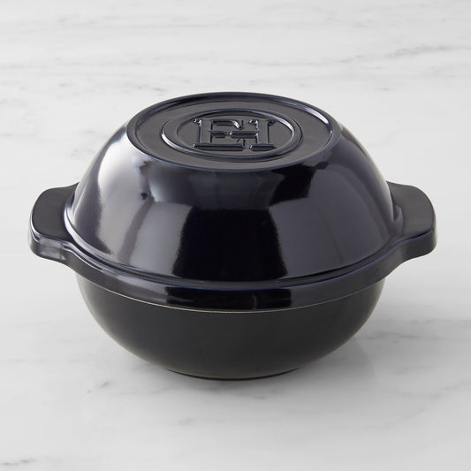 Emile Henry French Ceramic No Knead Bread Pot,Emile Henry Navy,