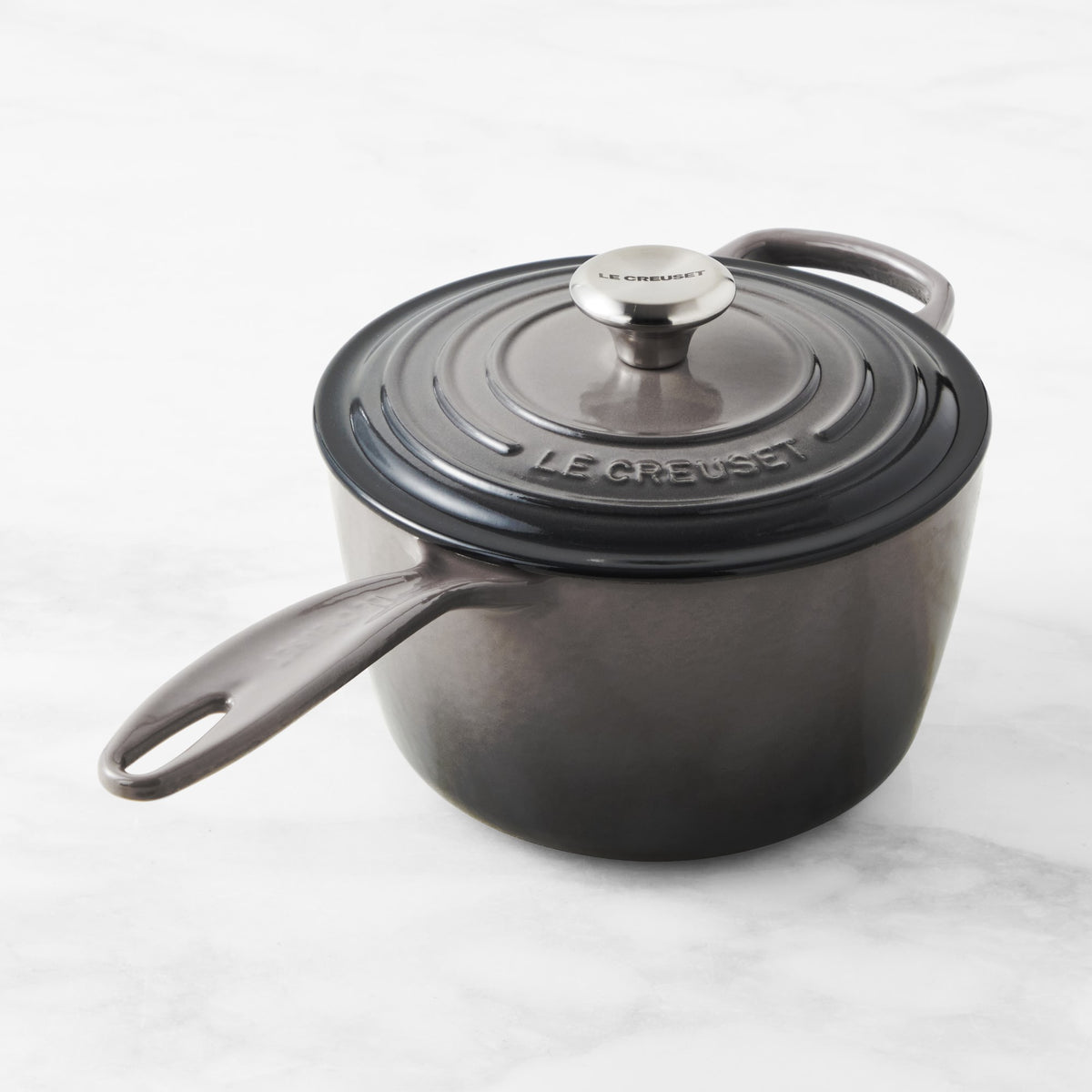 Le Creuset Signature Enameled Cast Iron Saucepan,Oyster,2.25-Qt.
