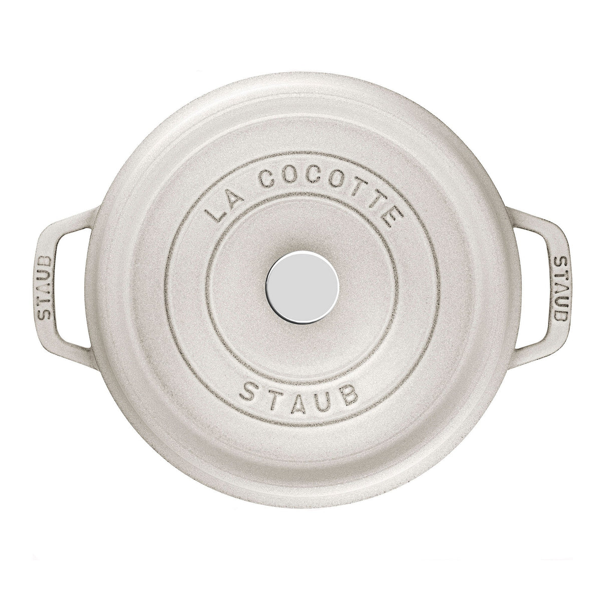 Staub Enameled Cast Iron Round Dutch Oven,White Truffle,7-Qt.
