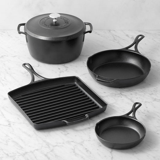 Lodge Blacklock Triple Seasoned Cast Iron 5-Piece Cookware Set,,WSNOADS