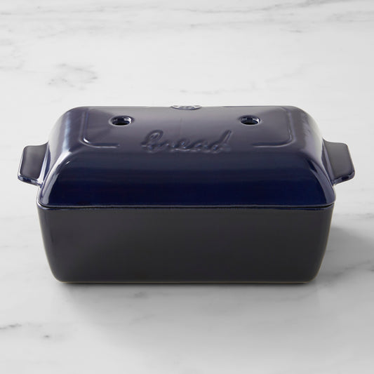 Emile Henry French Ceramic Covered Bread Loaf,Emile Henry Navy,
