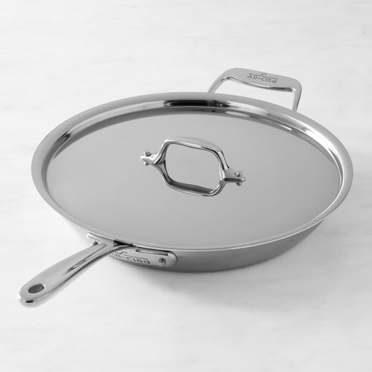 All-Clad G5 Graphite Core Stainless-Steel Fry Pan with Lid, 12",,
