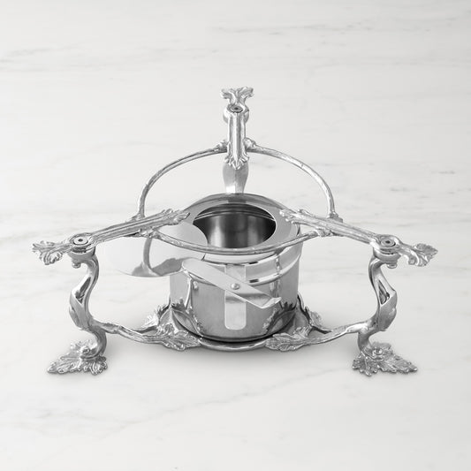 Ruffoni Opus Prima Hammered Stainless-Steel Warming Stand,,WSNOADS