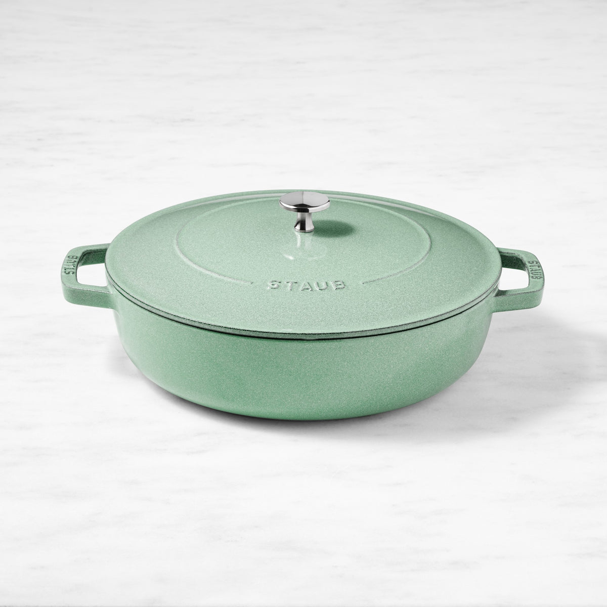 Staub x Smitten Kitchen Enameled Cast Iron Braiser 4-Qt,Sage,
