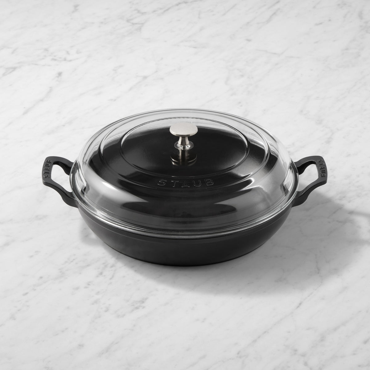 Staub Enameled Cast Iron Everything Braiser, 3.5-Qt.,Black,