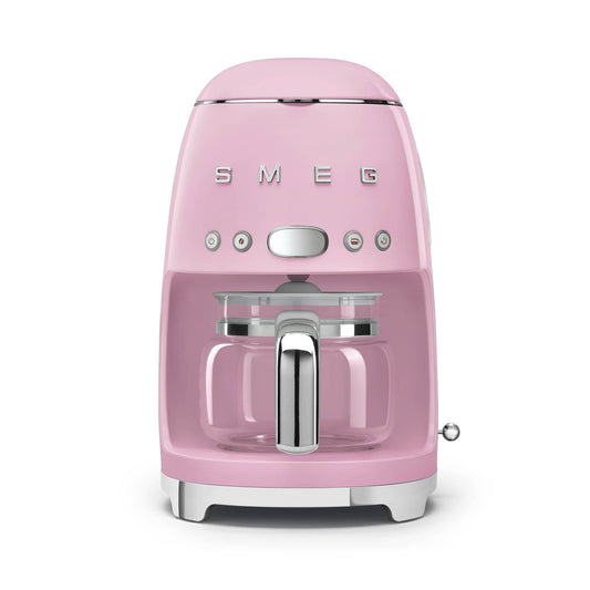 SMEG Drip Coffee Maker, 10-cup,Pink,