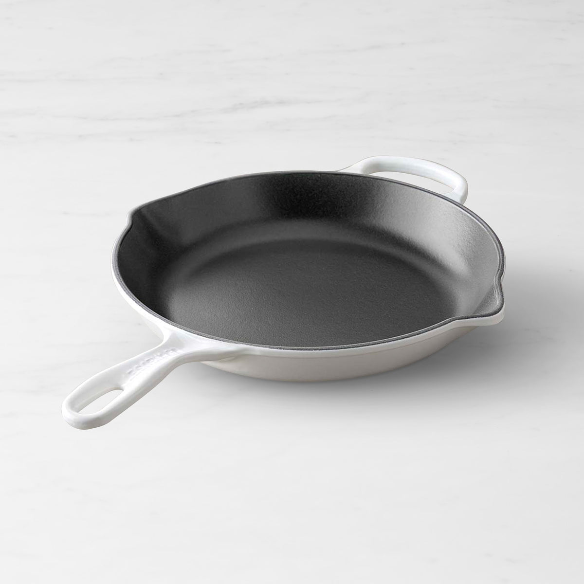 Le Creuset Signature Enameled Cast Iron Skillet Fry Pans,White,Pan\, 10.25"