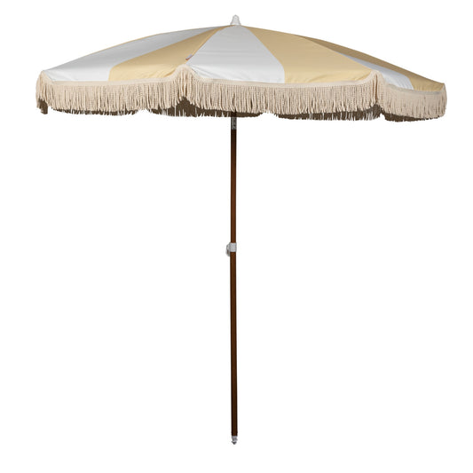 6.5' Round Beach State Summerland Portable Umbrella,Limoncello Stripe,