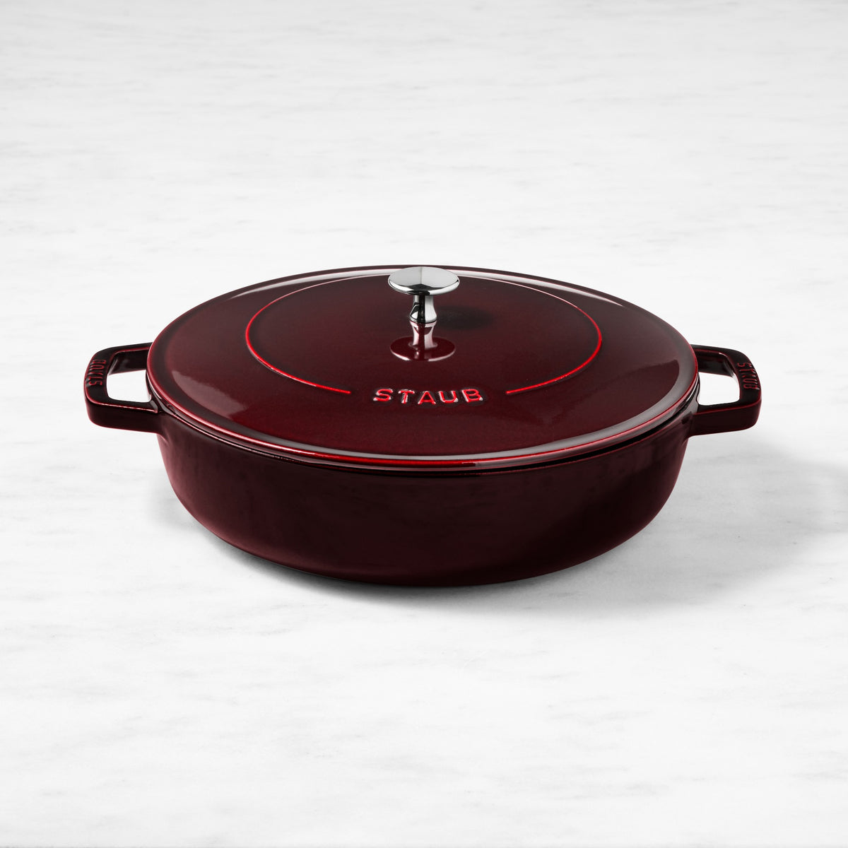 Staub x Smitten Kitchen Enameled Cast Iron Braiser 4-Qt,Grenadine,