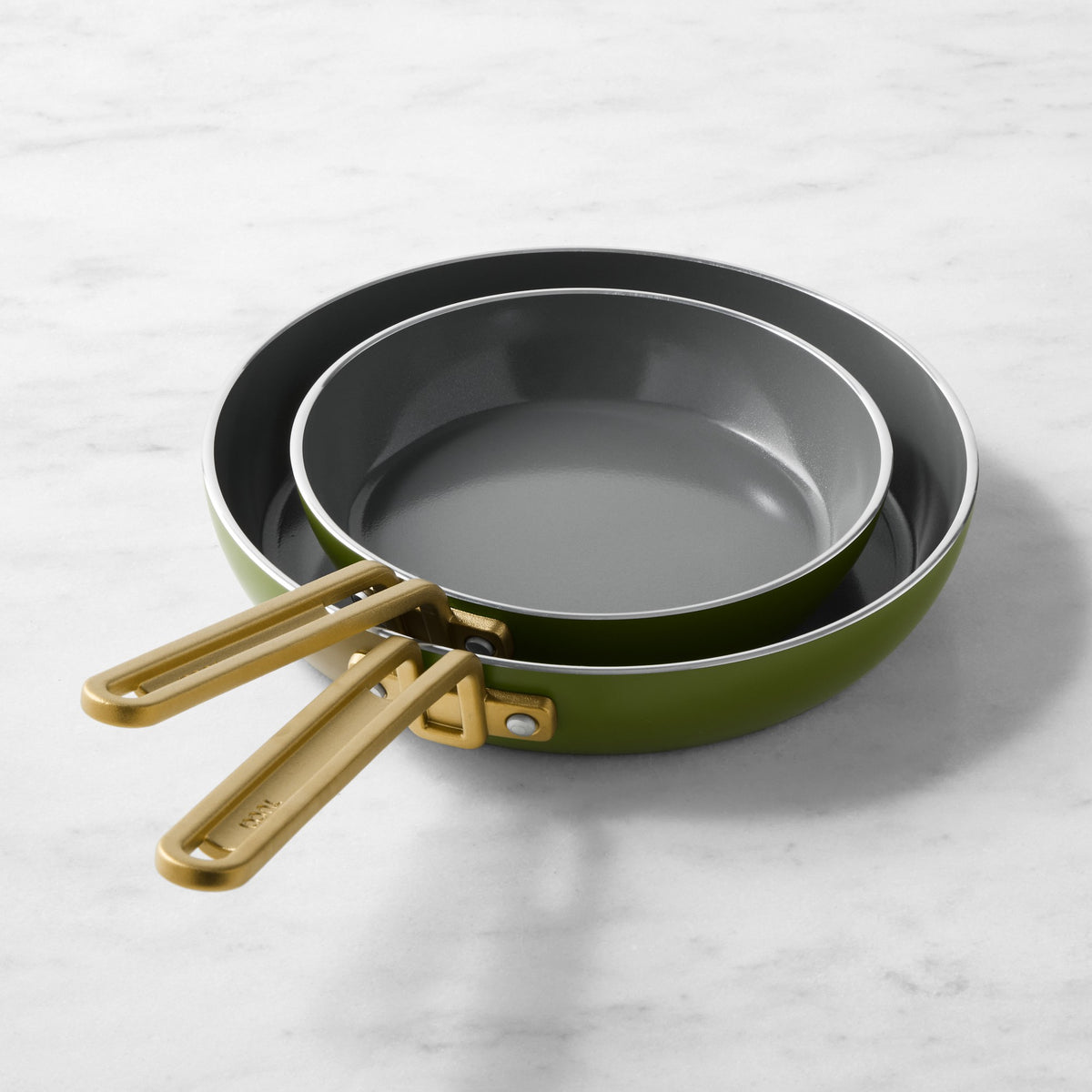 GreenPan Stanley Tucci Ceramic Nonstick Fry Pan, Set of 2,Tuscan Olive,
