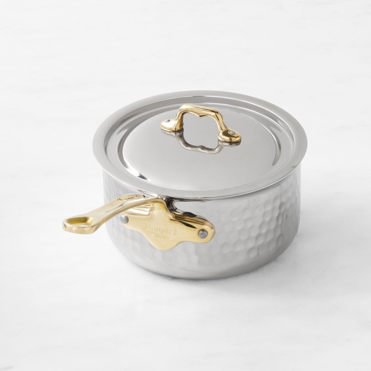 Mauviel M'Elite B Hammered Stainless-Steel Saucepan,2-Qt.,