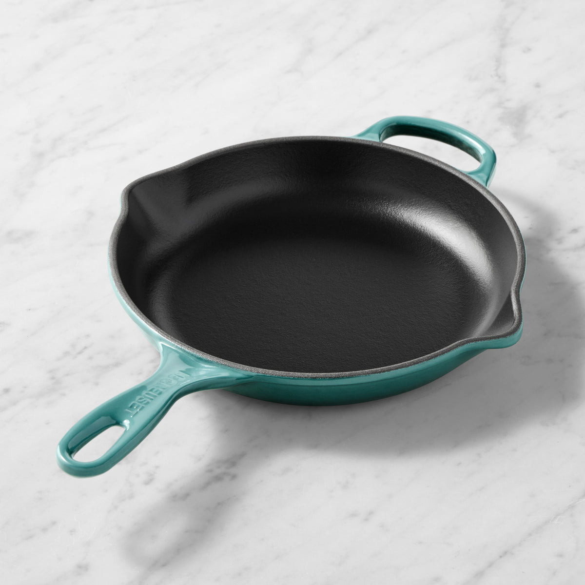 Le Creuset Signature Enameled Cast Iron Skillet Fry Pans,Ocean,Pan\, 9.5"