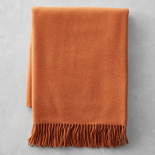 European Solid Cashmere Throw, Orange,WSNOADS,Cashmere Throws