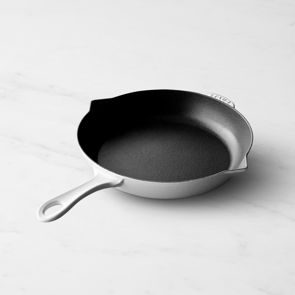 Staub Enameled Cast Iron Fry Pans,White,Pan\, 10"