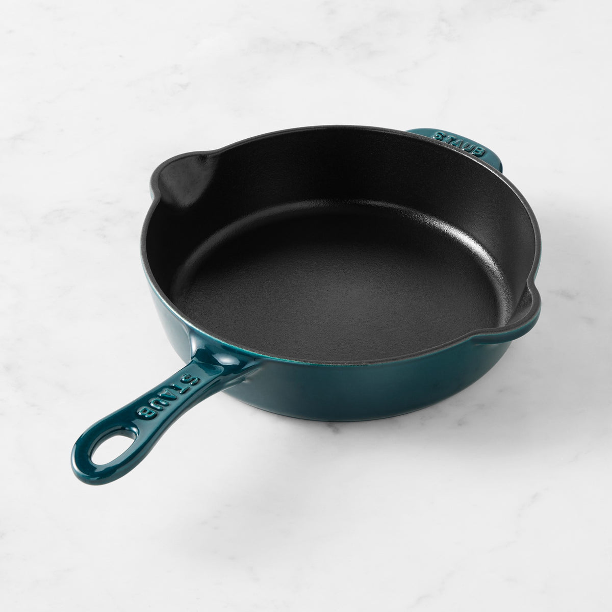 Staub Enameled Cast Iron Traditional Deep Skillet,La Mer,8.5"