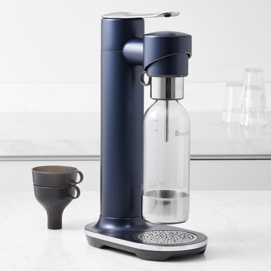 Breville InFizz Fusion Sparkling Beverage Carbonator,Damson Blue,InFizz Fusion Sparkling Beverage Maker without CO2 Cylinder