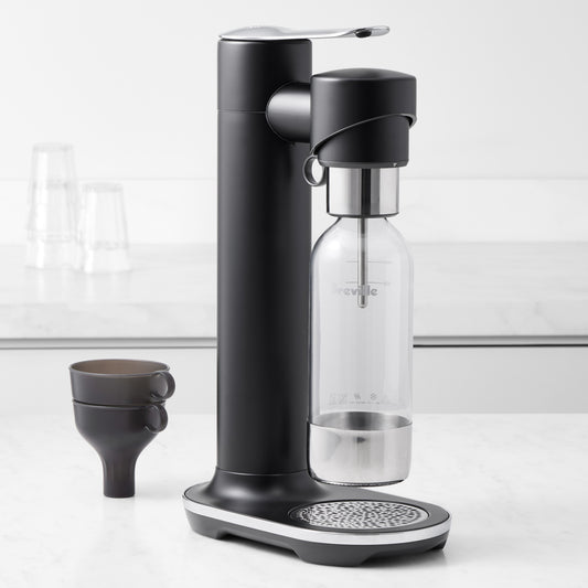 Breville InFizz Fusion Sparkling Beverage Carbonator,Black Truffle,InFizz Fusion Sparkling Beverage Maker without CO2 Cylinder