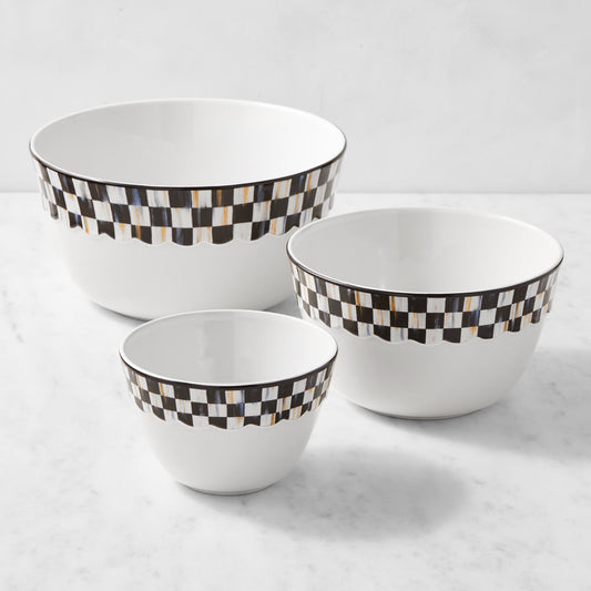 MacKenzie-Childs Courtly Check Everyday Mixing Bowls, Set of 3,,WSNOADS
