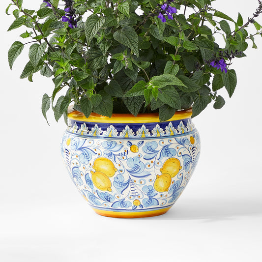 Italian Hand-Painted Positano Planter Collection,Handpainted Planter\, Large,
