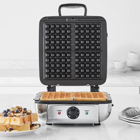 All-Clad 4-Square Digital Gourmet Waffle Maker with Removable Plates,Manual Gourmet Waffle Maker with Removable Plates,