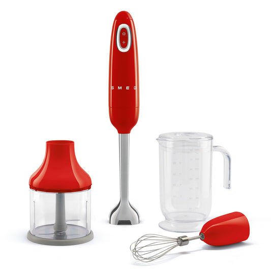 SMEG Retro Hand Blender with Accessories,Red,