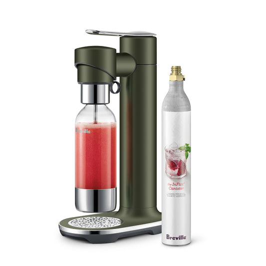 Breville InFizz Fusion Sparkling Beverage Carbonator,Olive Tapenade,with CO2 Cylinder