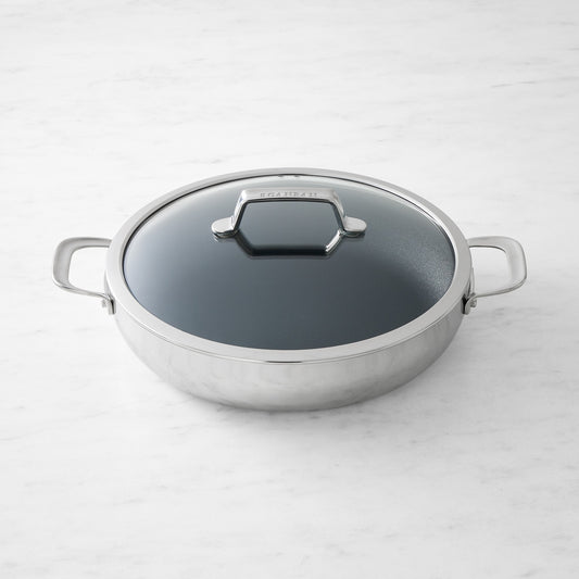 SCANPAN TSS+ Stainless-Steel Nonstick Chef Pan with Lid, 5.5-Qt.,,