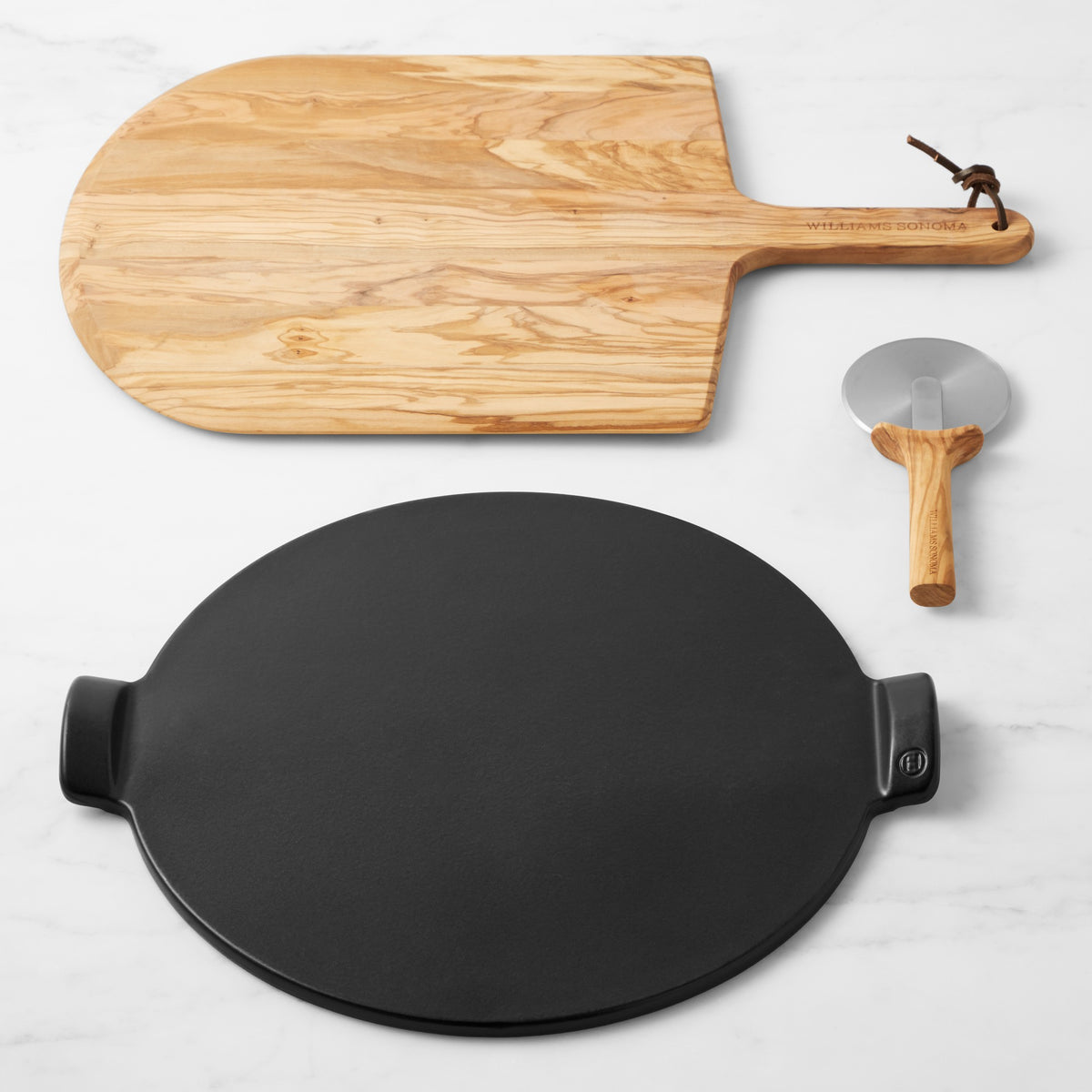 Emile Henry Ultimate Pizza Set with Peel and Pizza Wheel,,WSNOADS