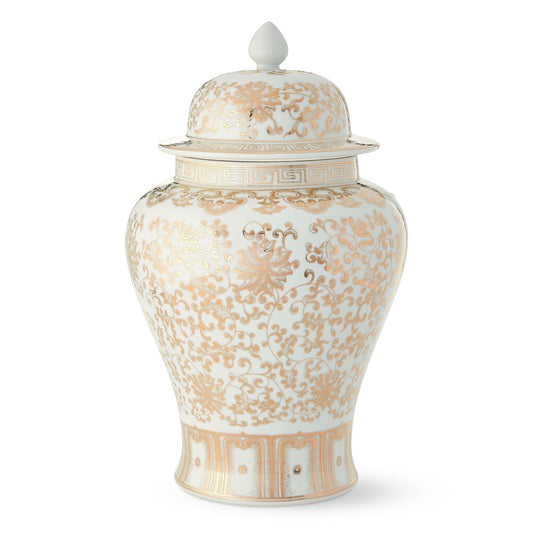 White and Gold Ginger Jar,Large Ginger Jar,