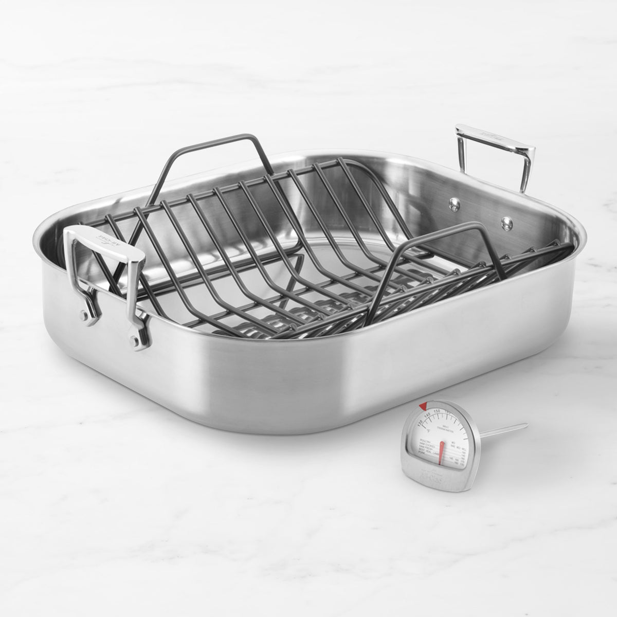 All-Clad Stainless-Steel Roasting Pan with Rack,Large Roasting Pan with Rack,