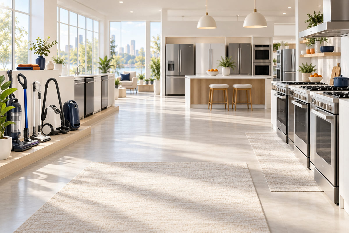 Bright appliance showroom