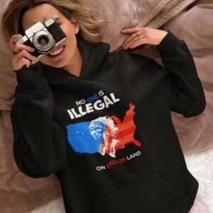 No One is Illegal on Stolen Land Retro Hoodie