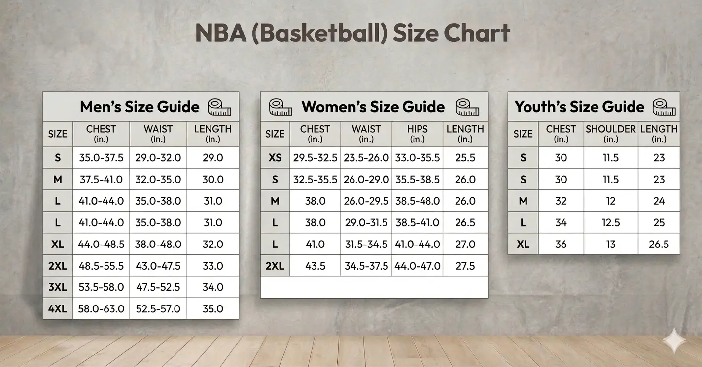 NBA Size Guide