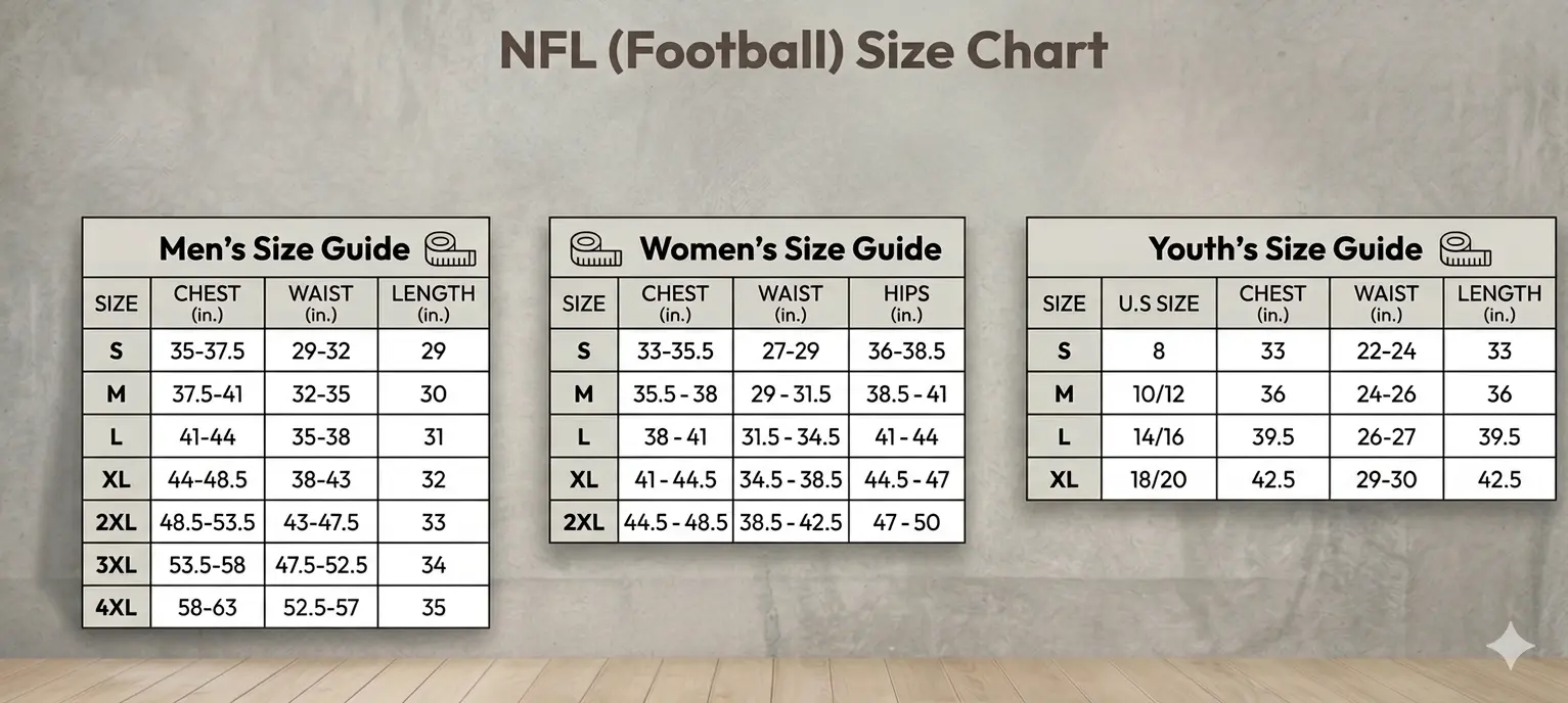 NFL Size Guide